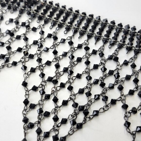 Black Choker Necklace Black  Bead Necklace - Picture 8 of 9